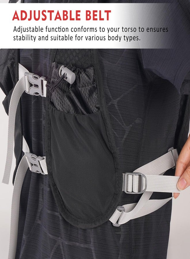 SAGUD Running Vest Backpack for Men Women, Breathable, Adjustable, Reflective, 7 Pockets, Black, Cycling, Running - Image 4