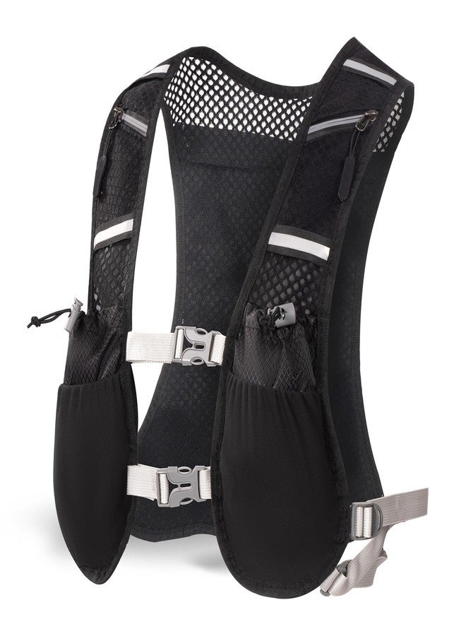 SAGUD Running Vest Backpack for Men Women, Breathable, Adjustable, Reflective, 7 Pockets, Black, Cycling, Running - Image 1