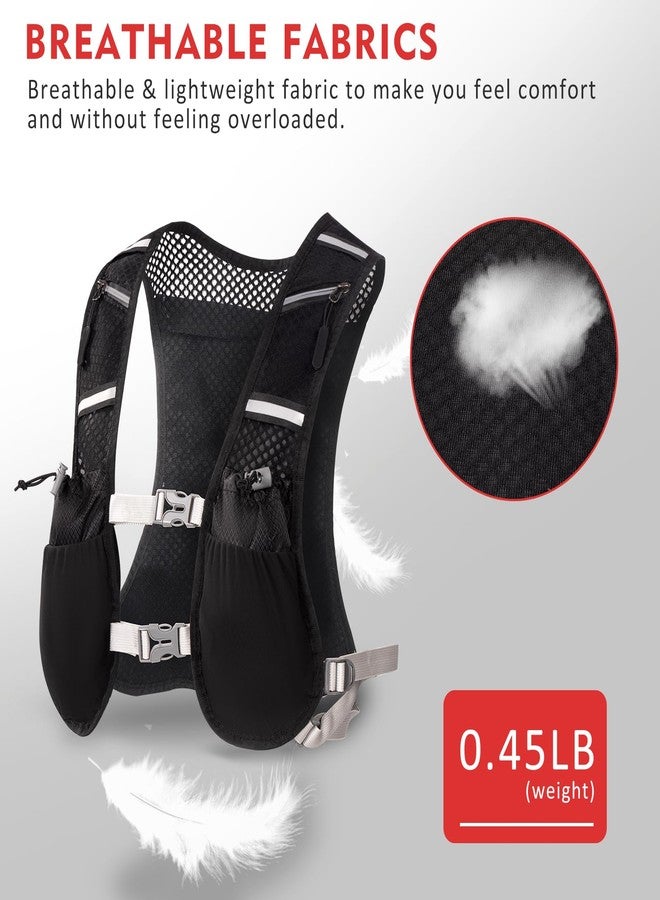SAGUD Running Vest Backpack for Men Women, Breathable, Adjustable, Reflective, 7 Pockets, Black, Cycling, Running - Image 3