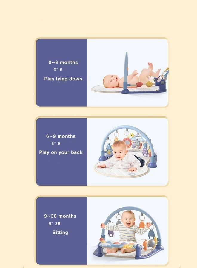 ميكسد حصيرة لعب الأطفال وحصيرة جيم بيانو مضحكة مع بطانية بيضاء، مركز نشاط للرضع من الولادة حتى سن الطفولة المبكرة. - Image 4