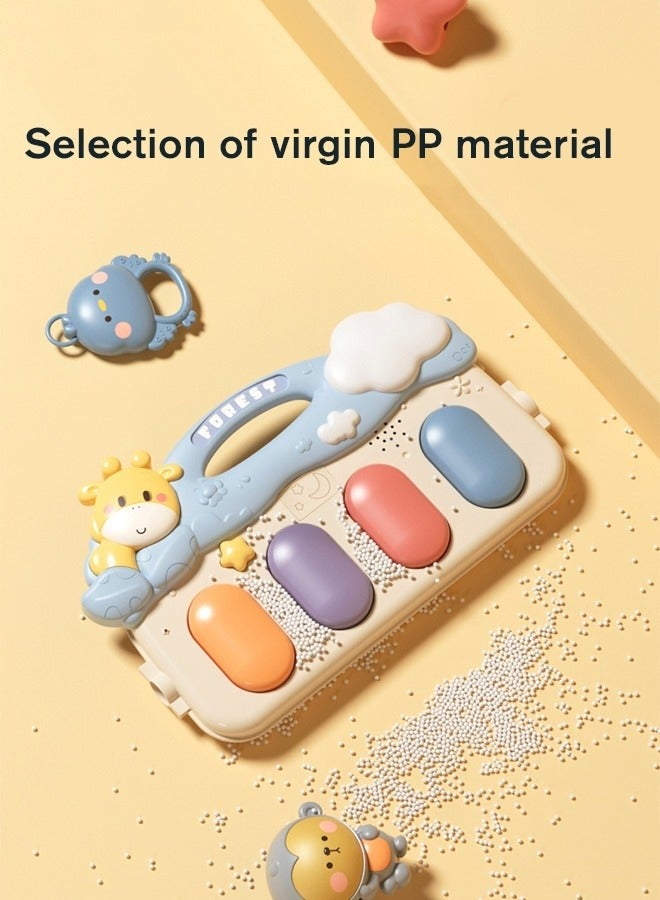 ميكسد حصيرة لعب الأطفال وحصيرة جيم بيانو مضحكة مع بطانية بيضاء، مركز نشاط للرضع من الولادة حتى سن الطفولة المبكرة. - Image 2