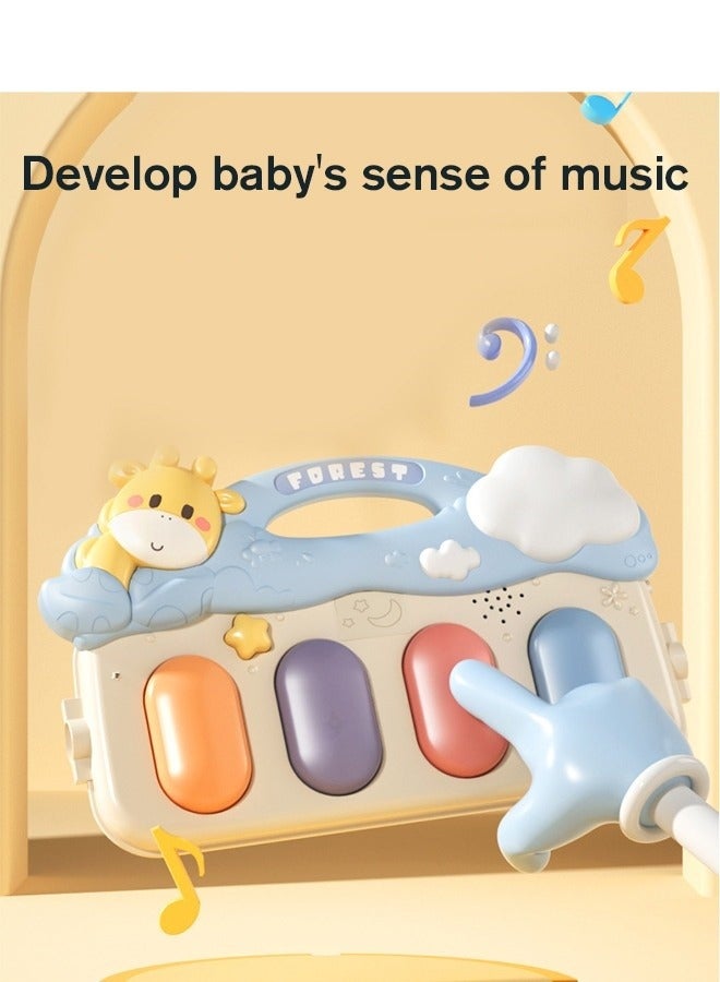 ميكسد حصيرة لعب الأطفال وحصيرة جيم بيانو مضحكة مع بطانية بيضاء، مركز نشاط للرضع من الولادة حتى سن الطفولة المبكرة. - Image 5