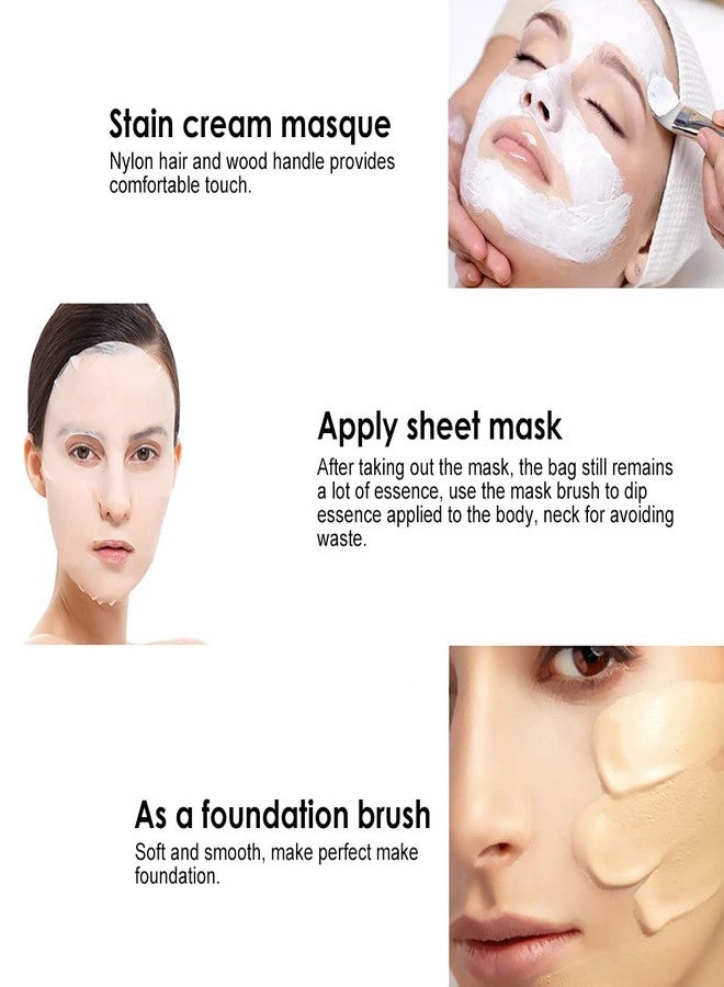 Ghelonadi Face Pack Facial Mask Facemask Applicator Cosmetic Foundation Makeup for Men and Women (Wooden Brush and Sponge Combo) - Image 5