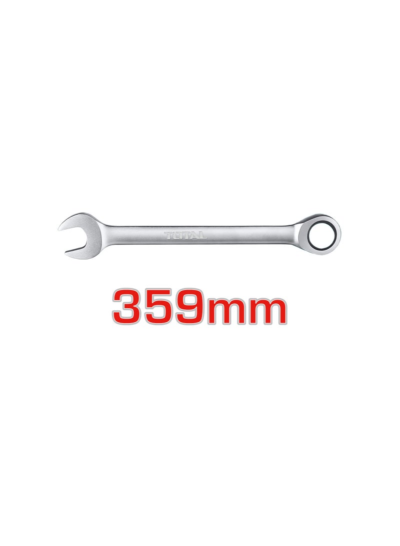 TOTAL 27mm Professional Ratchet Spanner - 359mm Extra-Long High-Leverage Wrench - Heavy Duty Cr-V Steel with Matte Chrome Finish - TCSPAR271 - Image 4