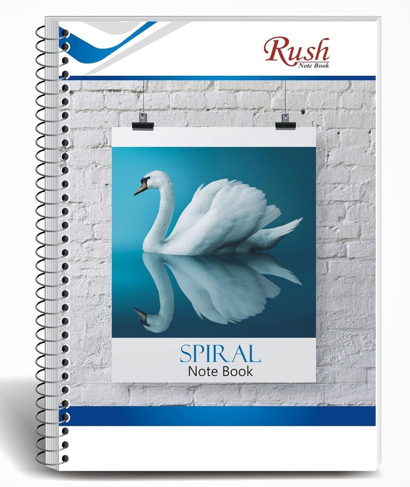 RUSH NOTE BOOKS Semi Rough A4 Spiral Notebook Ruled 400 Pages Notebook | Rough Notebooks 400 Pages Cheap | A4 Size Spiral Notebooks For Students 400 Pages | Rough Notebook | Copy Notebook 400 Pages - Image 1