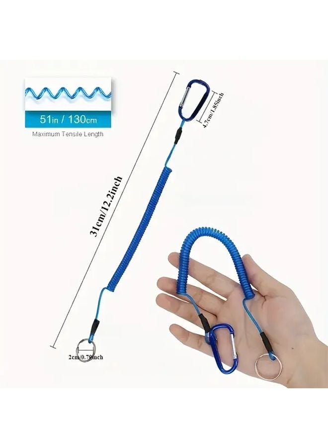 6 قطع من مجموعة ربط الصيد المصنوعة من الفولاذ المقاوم للصدأ مع منظف الكابل القابل للسحب ومشبك ملحقات الصياد لون عشوائي - Image 3