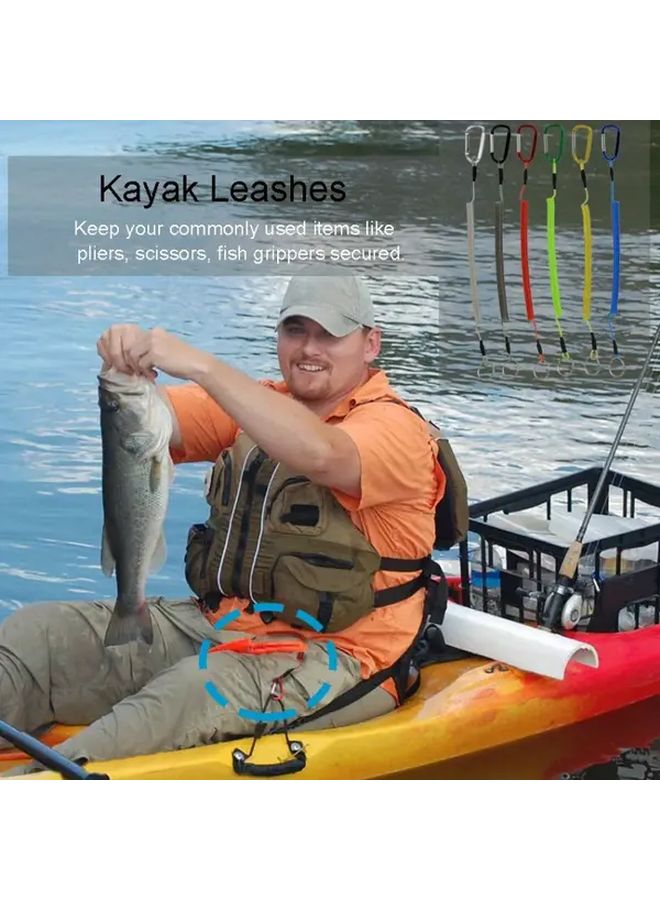 6 قطع من مجموعة ربط الصيد المصنوعة من الفولاذ المقاوم للصدأ مع منظف الكابل القابل للسحب ومشبك ملحقات الصياد لون عشوائي - Image 4