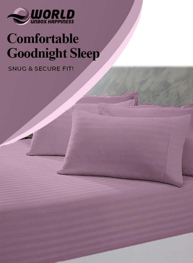 Eworld 3 Piece Super King Pink Striped Bed Sheet Set – Ultra-Soft Microfiber Striped Sheet & 2 Pillowcases, Breathable Luxury Bedding for Home & Hotel Use - Image 5