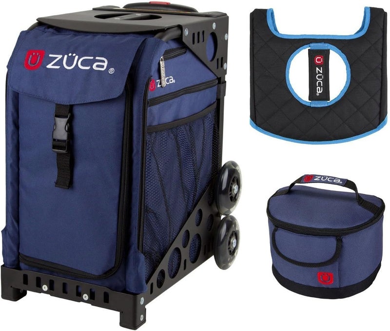 ZUCA Sport Bag Midnight with Gift Lunchbox and Seat Cover Black NonFlashing Wheels Frame - Image 1