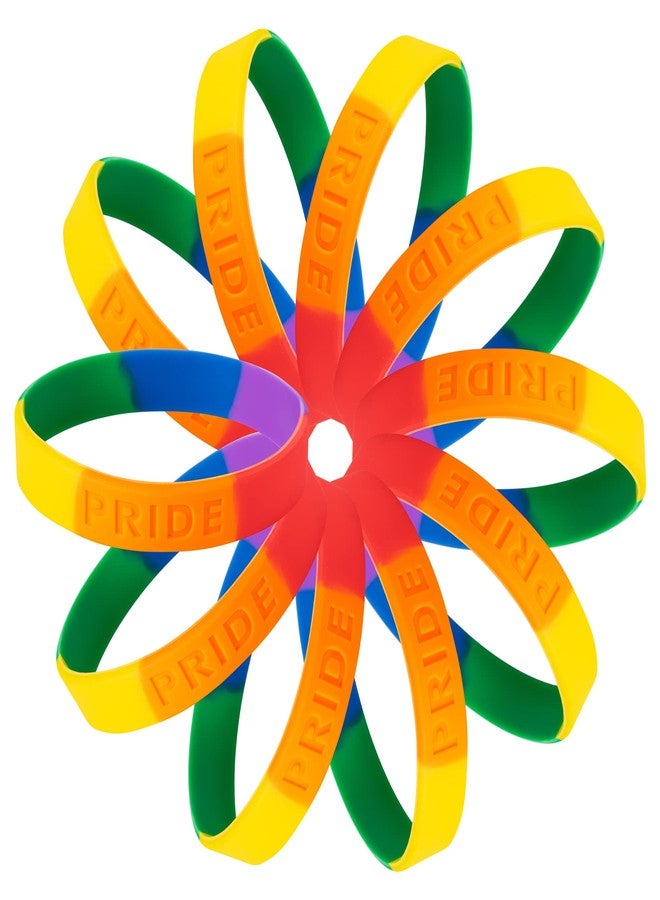 فوندريزينغ فور أ كوز جمع التبرعات من أجل قضية نبيلة | أساور فخر المثليين المصنوعة من السيليكون بألوان قوس قزح - سوار فخر للبالغين - سوار LGBTQ+ للنساء والرجال (عبوة من قطعة واحدة) - Image 3