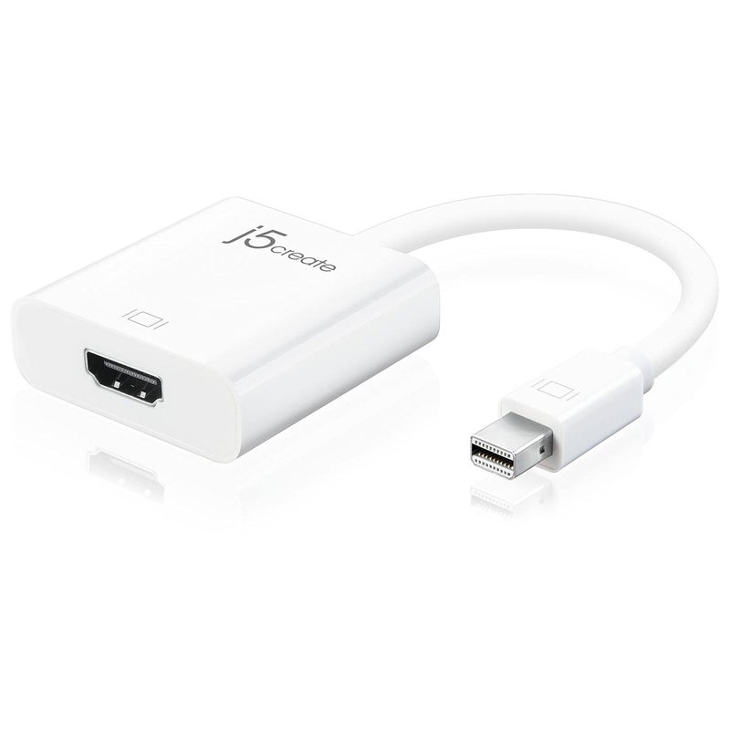 j5create Mini DisplayPort to HDMI Adapter, White | Supports Resolutions up to 1920 x 1200 / 1080p @ 60 Hz | Compatible with Apple, iMac, MacBook, or PC - Image 5