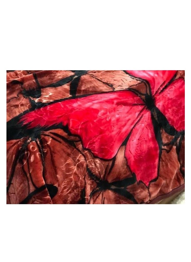 ماركة غير محددة - بطانيه طبقتين وزن ثقيل حفر ليزر من القطيفه الناعمه للتدفئه مقاس كبير220×240 - Image 1