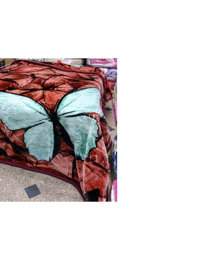 ماركة غير محددة - بطانيه طبقتين وزن ثقيل حفر ليزر من القطيفه الناعمه للتدفئه مقاس كبير220×240 - Image 1