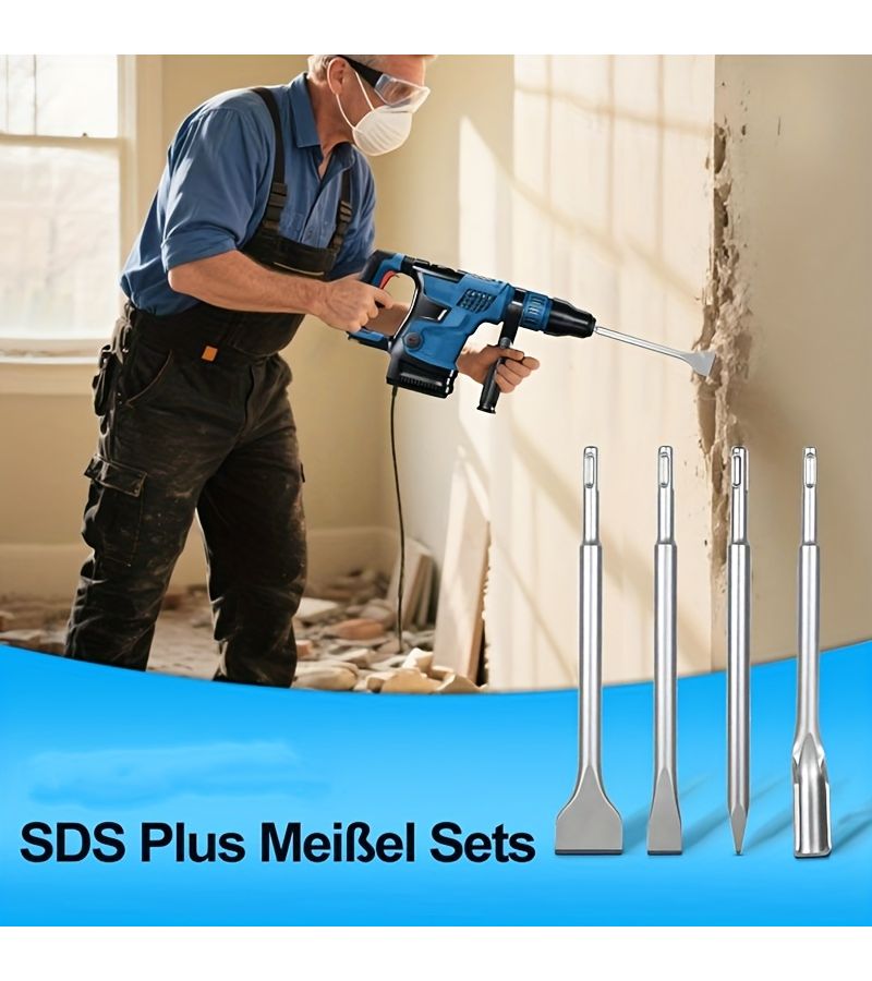 Multifunctional 4pcs Round Handle Chisel Set 250Mm Long For Concrete Brick Walls - Image 4