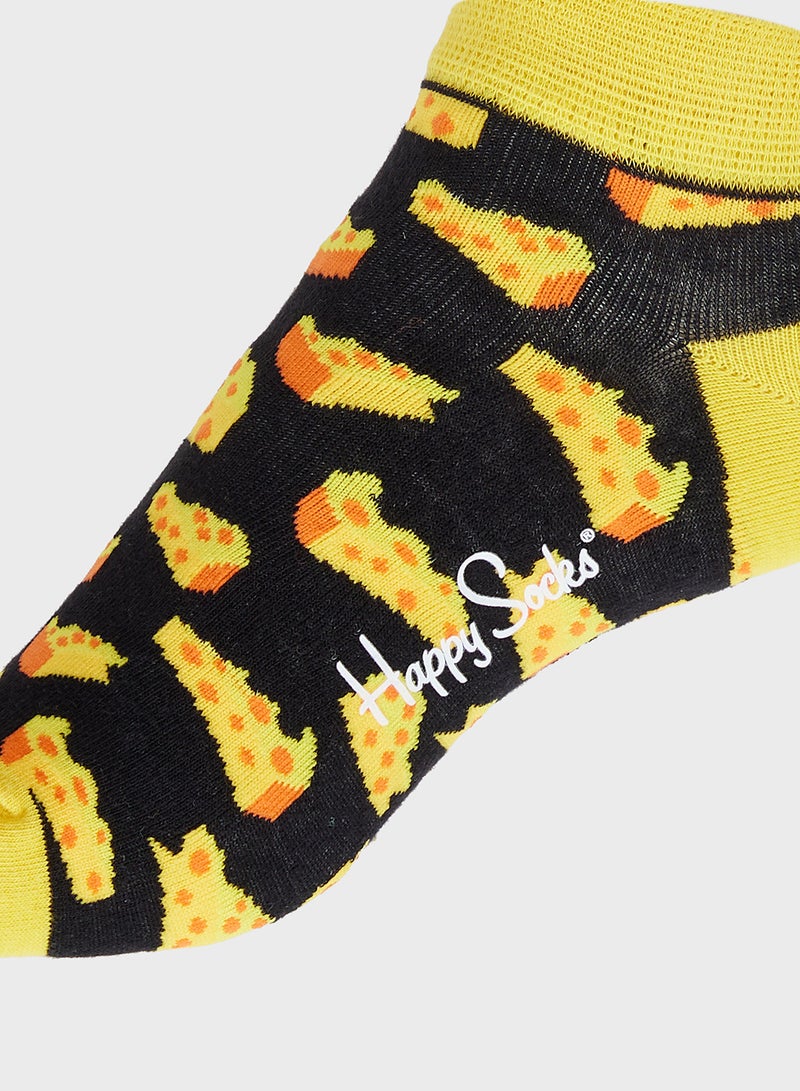 Ginger Cotton Cheese Print Ankle Socks - Image 2