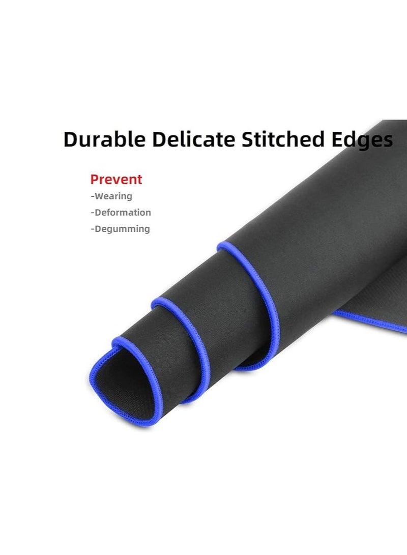 Terabyte وسائد ماوس مطاطية كبيرة الحجم للألعاب مع حواف مخيطة ووسادة ماوس طويلة مقاس 23.5 × 11.6 بوصة / 60 × 30 × 0.3 سم (أزرق) - Image 2