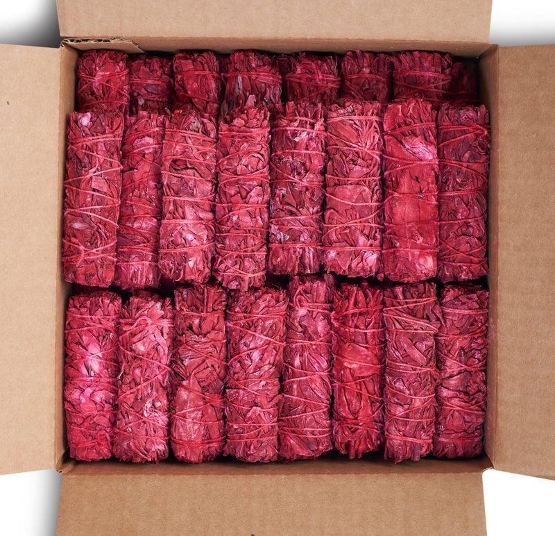 JL Local Dragon's Blood Sage Smudge Sticks for Cleansing House, Meditation, Yoga, Negative Energy Cleanse | 4 Inch Dragon Blood Sage Bundles (25 Count) - Image 1