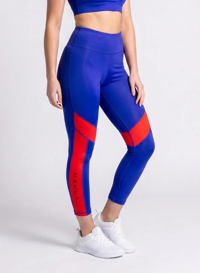 Zaecy Starry Amaranthine Granatum Red Women's Mid-Rise Crop Leggings for Women | Best Price UAE