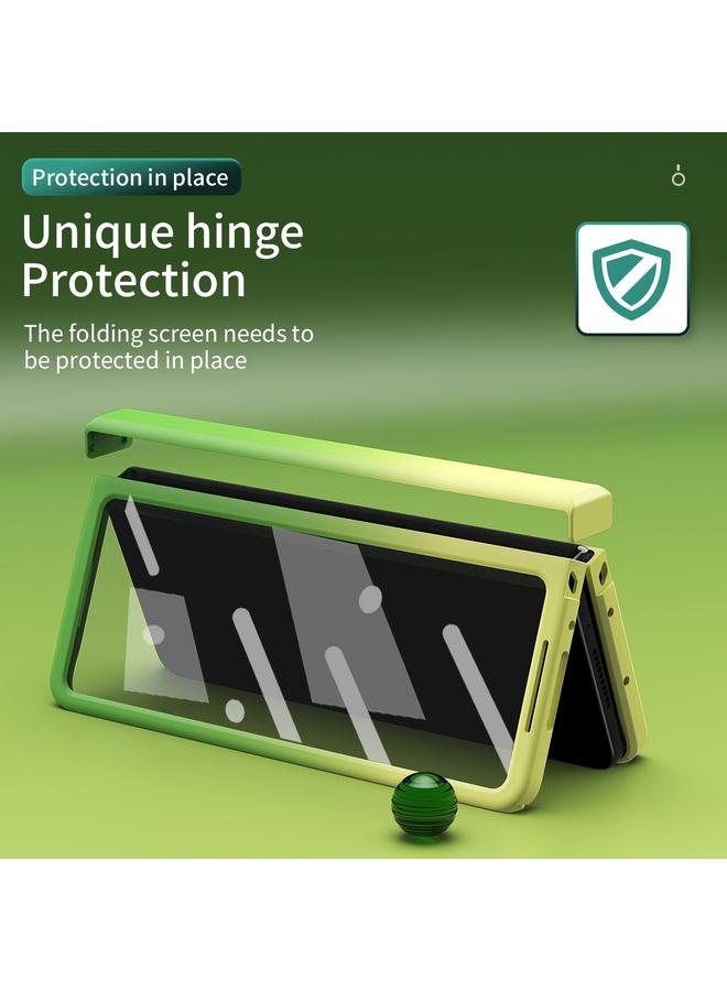 اس-توب جراب لهاتف Samsung Galaxy Z Fold3 5G، جراب هاتف قابل للطي بمفصلة متدرجة الألوان مع فيلم - Image 4
