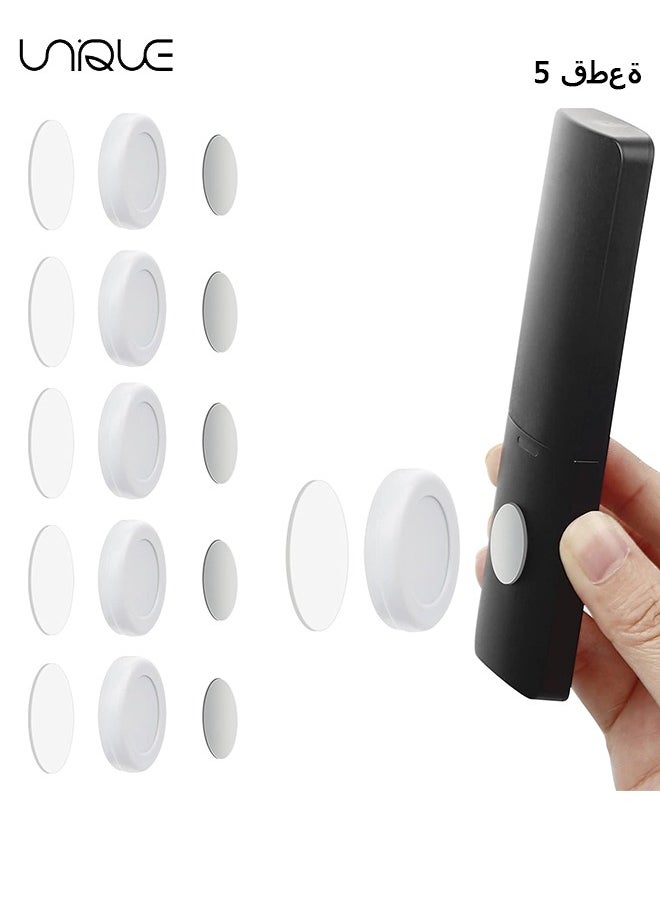 Unique 5Pcs Magnetic Remote Control Holder for Wall, Self-Adhesive Strong Magnetic Remote Control Holder Wall Mount TV Remote Organizer for Home Office Hotel (White)  - Image 1