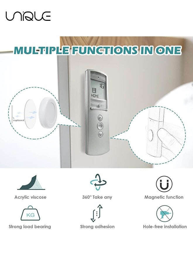 Unique 5Pcs Magnetic Remote Control Holder for Wall, Self-Adhesive Strong Magnetic Remote Control Holder Wall Mount TV Remote Organizer for Home Office Hotel (White)  - Image 3