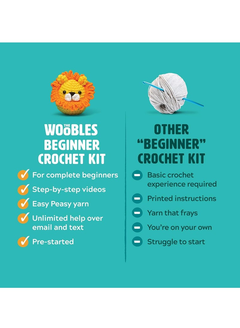 The Woobles - The Woobles Beginners Crochet Kit with Easy Peasy Yarn as seen on Shark Tank - with Step-by-Step Video Tutorials - Bjørn The Narwhal - Image 1