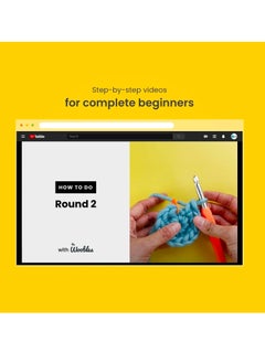 The Woobles The Woobles Beginners Crochet Kit with Easy Peasy Yarn as seen on Shark Tank - with Step-by-Step Video Tutorials - Bjørn The Narwhal  - Image 5
