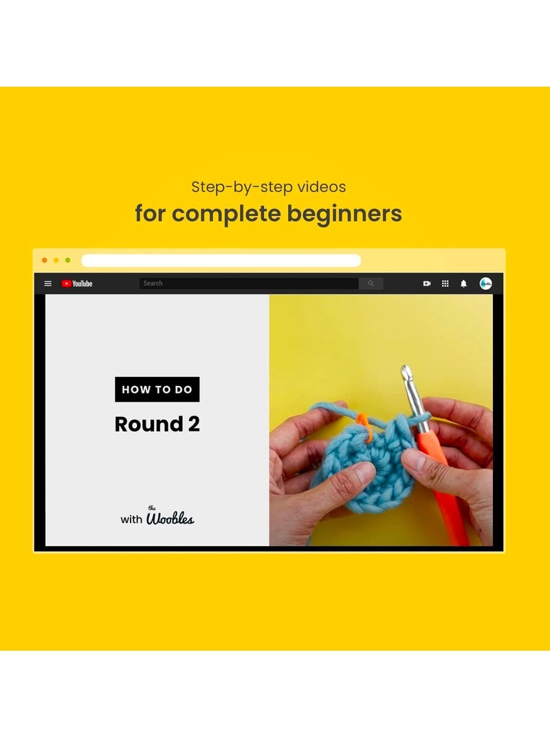 The Woobles - The Woobles Beginners Crochet Kit with Easy Peasy Yarn as seen on Shark Tank - with Step-by-Step Video Tutorials - Bjørn The Narwhal - Image 1
