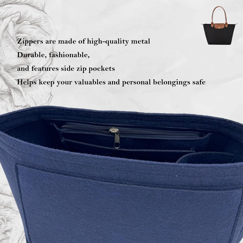 D.DUO Purse Organizer Insert, Bag Organizer for Le Pliage, Handbags Organizer Insert(Pink, Medium) - Image 3