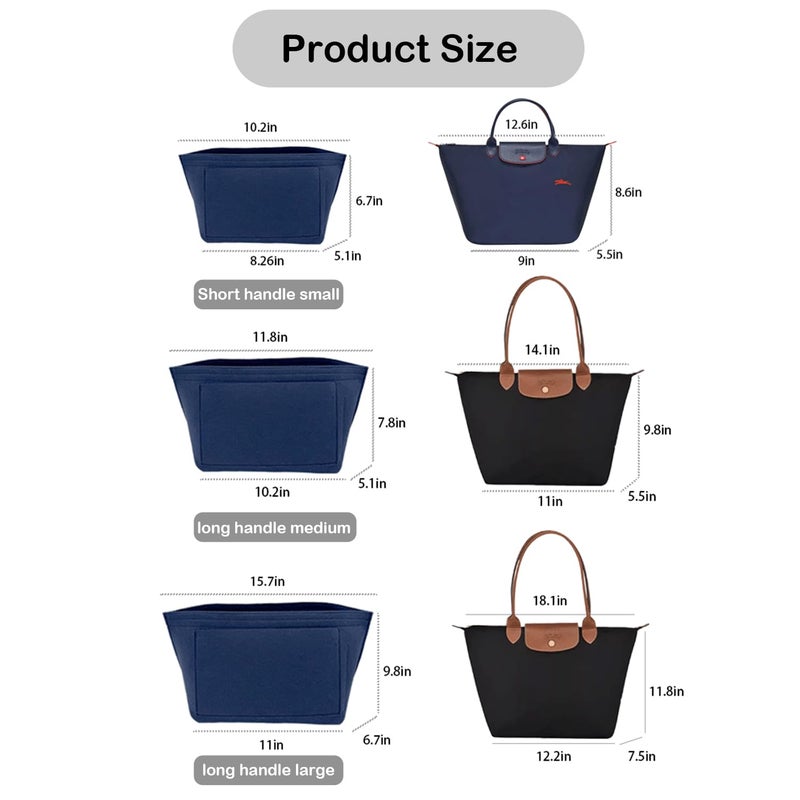 D.DUO Purse Organizer Insert, Bag Organizer for Le Pliage, Handbags Organizer Insert(Pink, Medium) - Image 5