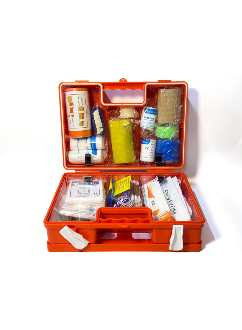 MMC First Aid Kit ABS Heavy Duty Plastic 50-Person Capacity Orange – Workplace, Small Office, Warehouse - Image 2