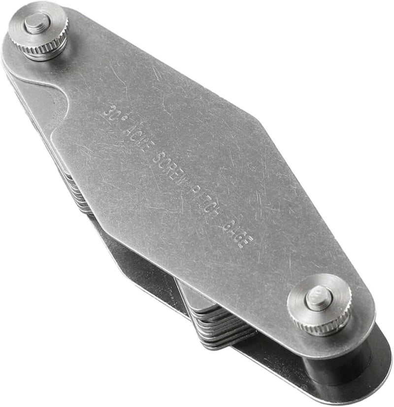 Stainless Steel Foldable ACME Thread Gauge 30 Degree 14 Blade Metric 2P to 20P - Image 1