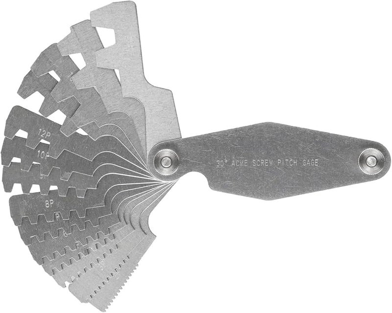 Stainless Steel Foldable ACME Thread Gauge 30 Degree 14 Blade Metric 2P to 20P - Image 3