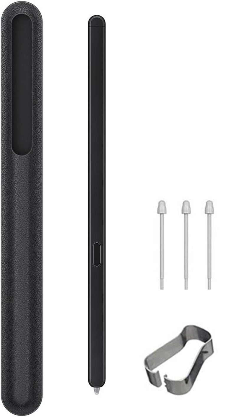 SLQ Z Fold 6/Fold 5 Slim S Pen Fold Edition 4096 Pressure Levels Compatible with Galaxy Z Fold 6/5 Phones Only, Fold 5 Pen Slim 1.5mm Pen Tip, with 3*Tips (Pen+Case-Black) - Image 2