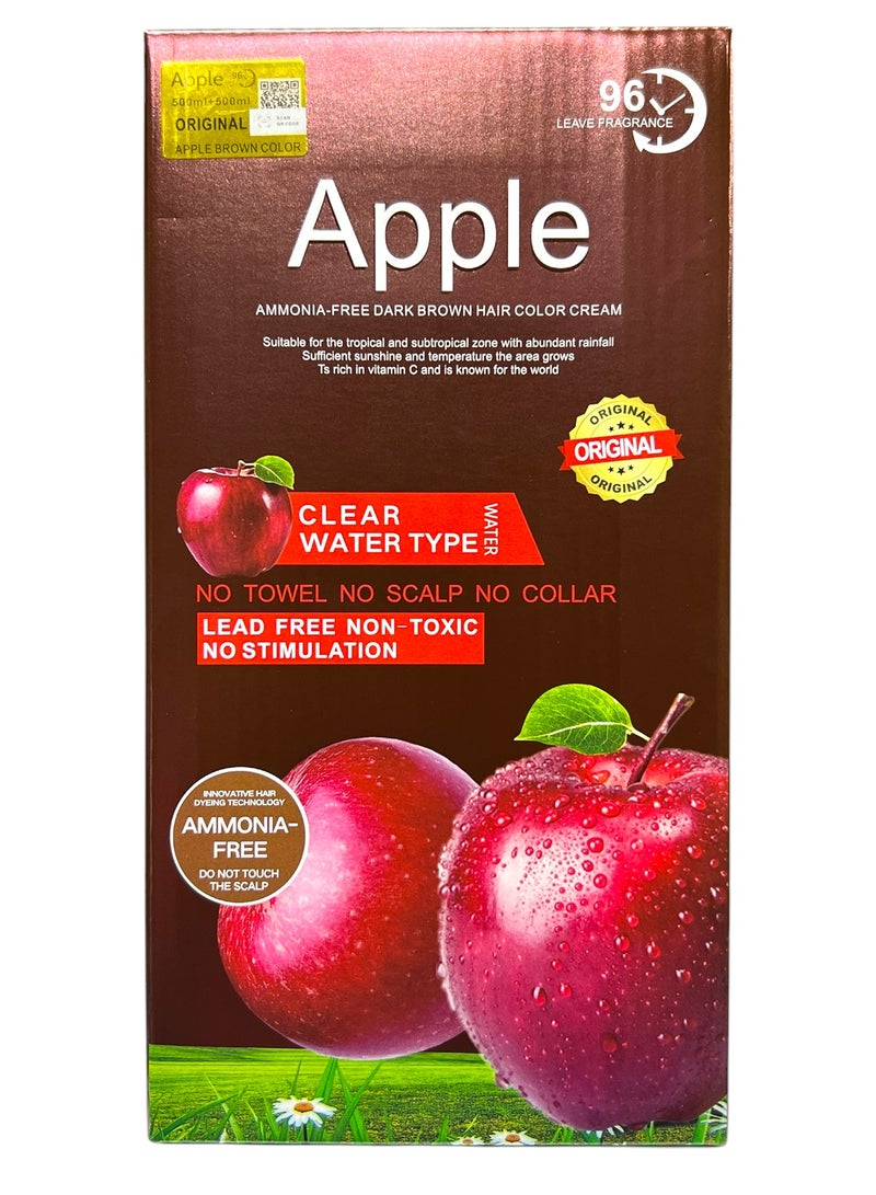 Apple Blossom Naturals Ammonia-Free Natural Dark Brown Hair Color Cream 1000ml - Image 2