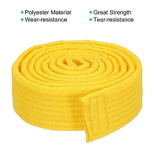 PATIKIL Taekwondo Colored Ranking Belt 1.5" x5.9Ft 1.8m, Polyester Martial Arts Judo Karate Belt for Coach Teaching Practice, Yellow - Image 3
