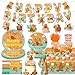 ANTFULCNl 162PCS Capybara Birthday Party Decorations Capybara Party Supplies Disposable Plates and Napkins Set TablewareBanner Hanging Swirls Tablecloth Cake Cupcake Topper Baby Shower - Image 3