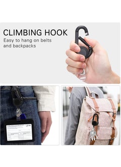 KASTWAVE Retractable Badge Clip, ID Badge Holder with Multifunctional Carabiner Reel Clip, Heavy Duty Retractable Heavy Duty Keychain for Business Card Keychains (3 Pack)  - Image 3