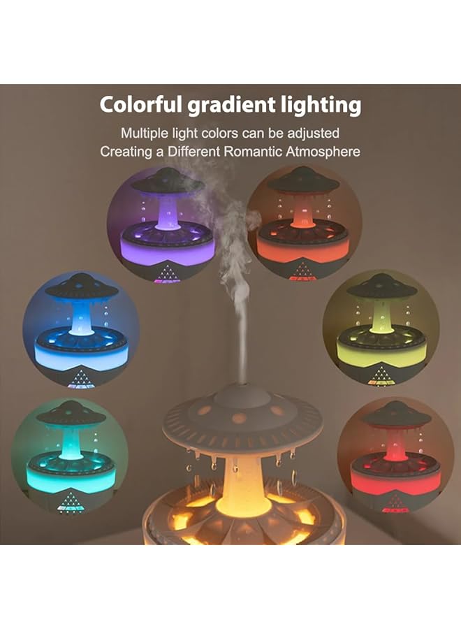 إيروريكس مرطب هواء 3 في 1 مع موزع زيت وماء معطر برائحة أساسية 350 مل مع ضوء ليلي وصوت قطرات ماء للنوم والاسترخاء خشبي - Image 2