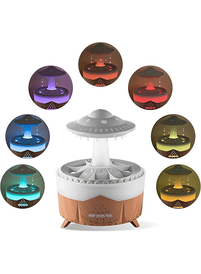 إيروريكس مرطب هواء 3 في 1 مع موزع زيت وماء معطر برائحة أساسية 350 مل مع ضوء ليلي وصوت قطرات ماء للنوم والاسترخاء خشبي - Image 3