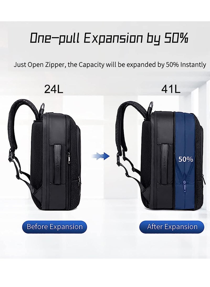 ARCTIC HUNTER Expandable Travel Backpack Convertible Hand Carry bag with USB charging port with TSA friendly Opening laptop Bag for Unisex B00227L Black - Image 5