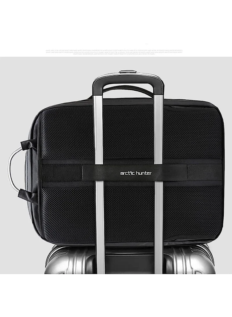 ARCTIC HUNTER Expandable Travel Backpack Convertible Hand Carry bag with USB charging port with TSA friendly Opening laptop Bag for Unisex B00227L Black