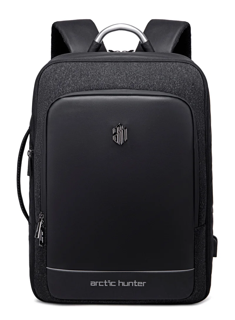 ARCTIC HUNTER Expandable Travel Backpack Convertible Hand Carry bag with USB charging port with TSA friendly Opening laptop Bag for Unisex B00227L Black