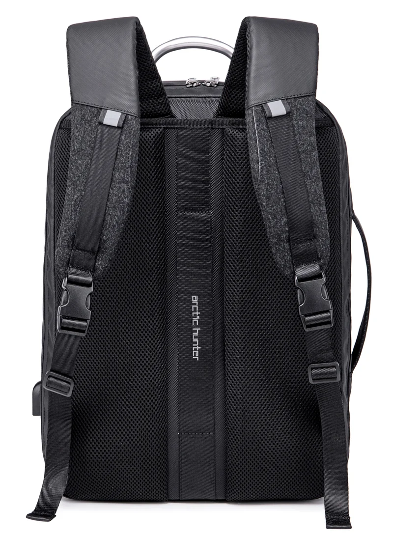ARCTIC HUNTER Expandable Travel Backpack Convertible Hand Carry bag with USB charging port with TSA friendly Opening laptop Bag for Unisex B00227L Black