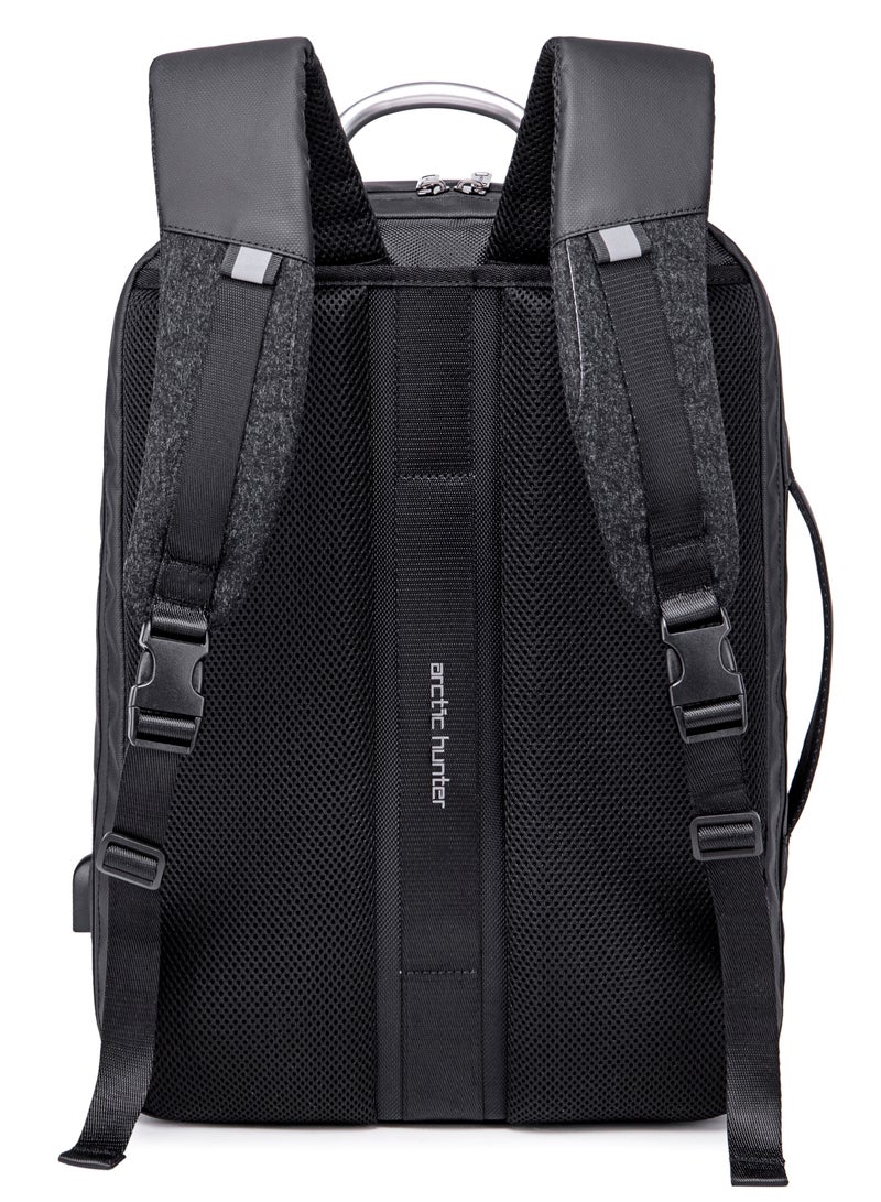 ARCTIC HUNTER Expandable Travel Backpack Convertible Hand Carry bag with USB charging port with TSA friendly Opening laptop Bag for Unisex B00227L Black - Image 4