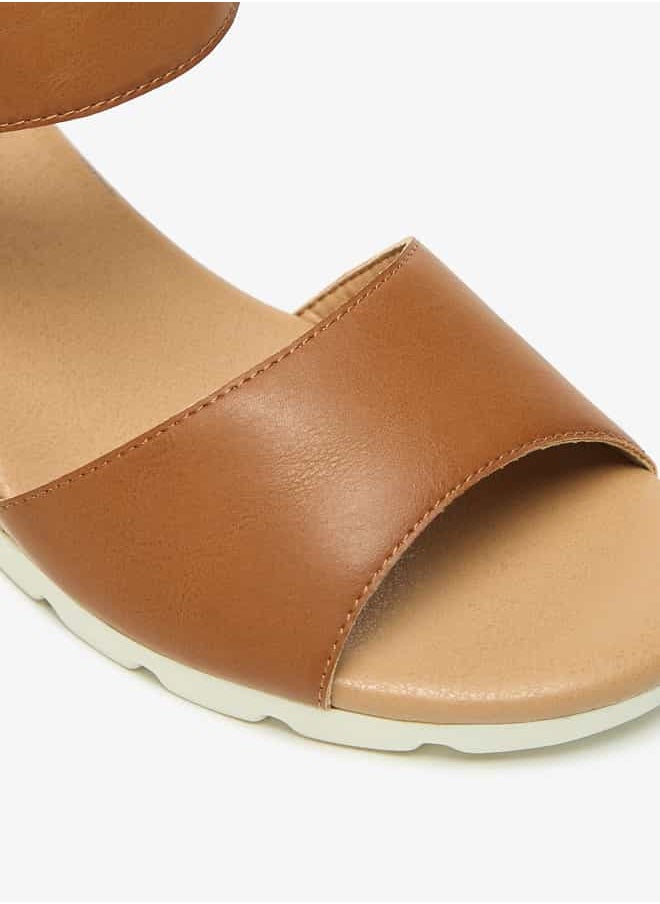 Le Confort Women Solid Wedge Heel Sandals with Hook and Loop Closure  - Image 5