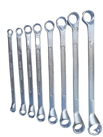 8piece Matte Finish Chrome Vanadium Steel Shallow Offset BIHEX Ring Spanner Set with MaxiDrive System AntiSlip AntiCorrosion properties  - Image 1