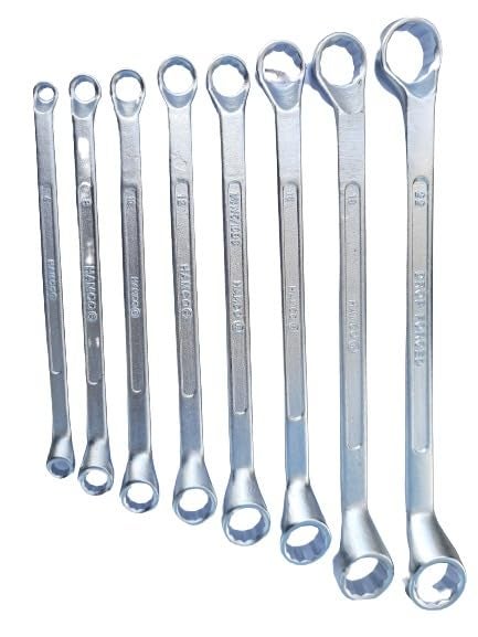 8piece Matte Finish Chrome Vanadium Steel Shallow Offset BIHEX Ring Spanner Set with MaxiDrive System AntiSlip AntiCorrosion properties  - Image 2