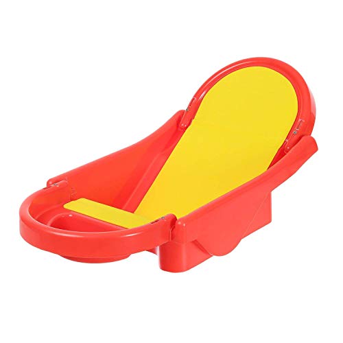 Maanit Foldable Plastic Baby Bath Tub with Anti Slip Base (Red) - Image 1