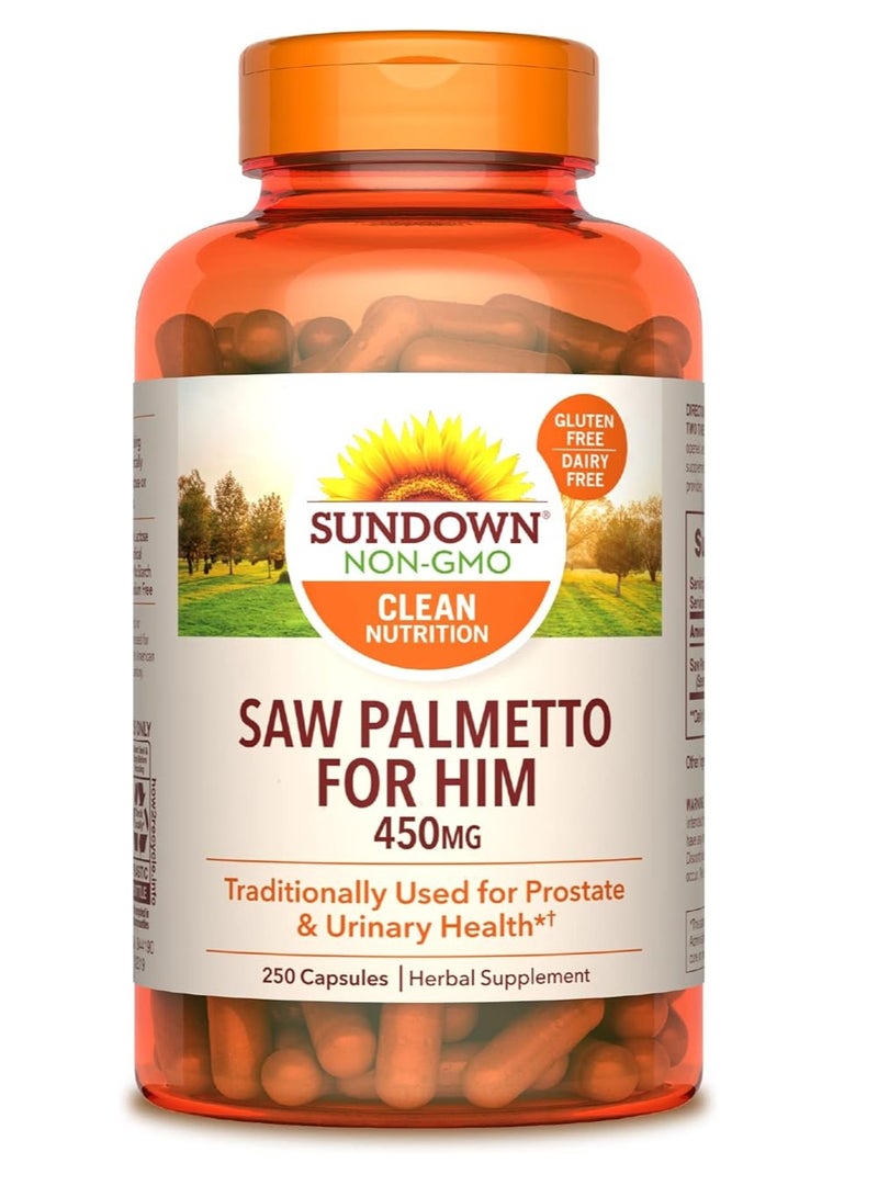 Sundown Saw Palmetto Supplement, Supports Men’s 250 Capsules